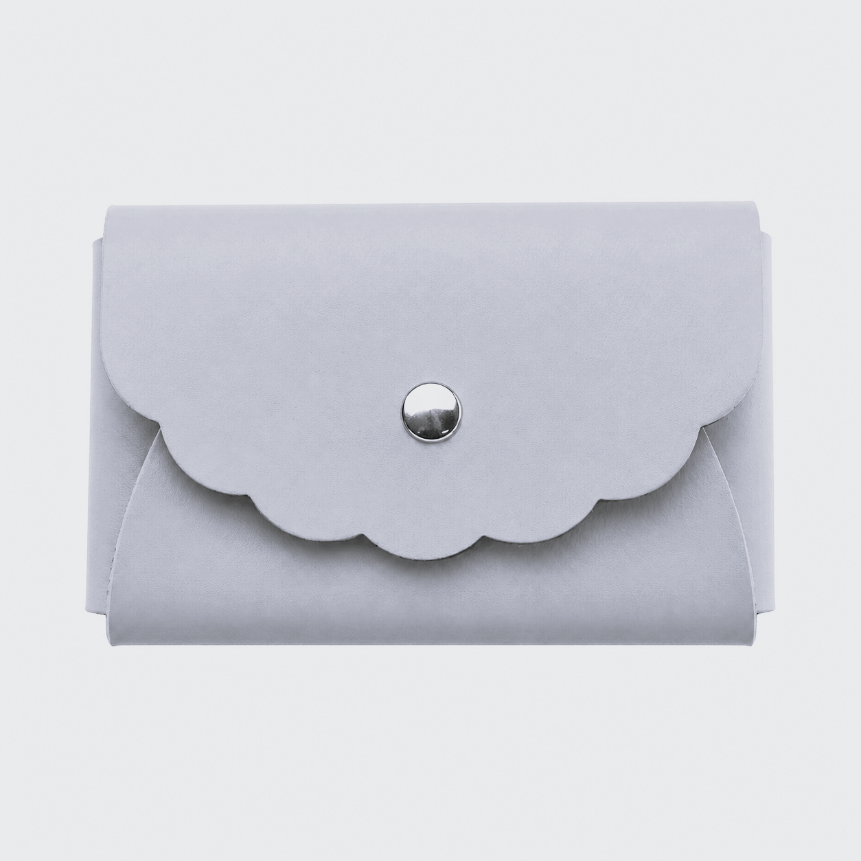Scallop Bonded Leather Card Holder, Accessory Case