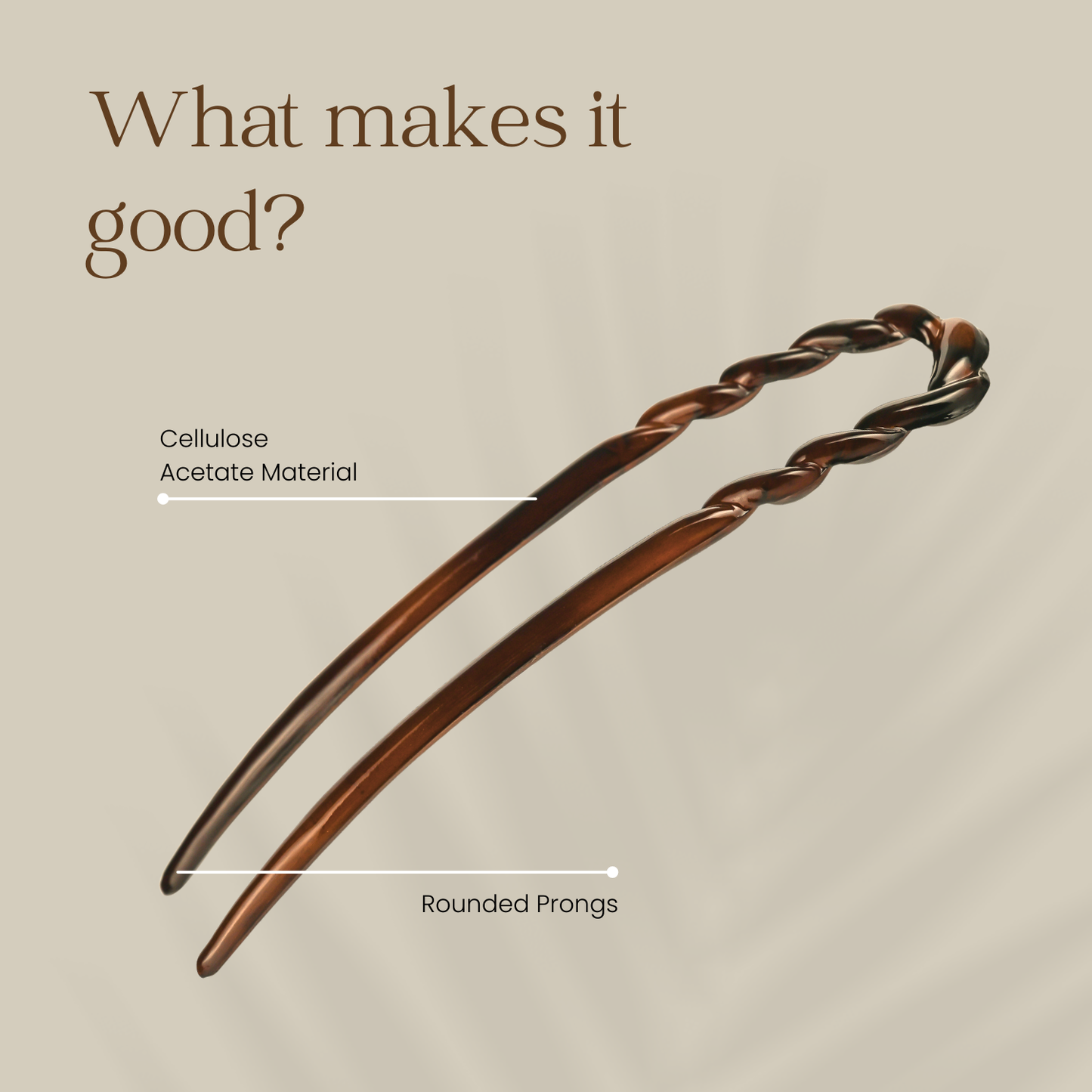 Parcelona French U Hair Pins 3.5" Tortoise Shell Bun Chignon Forks (Set of 2)