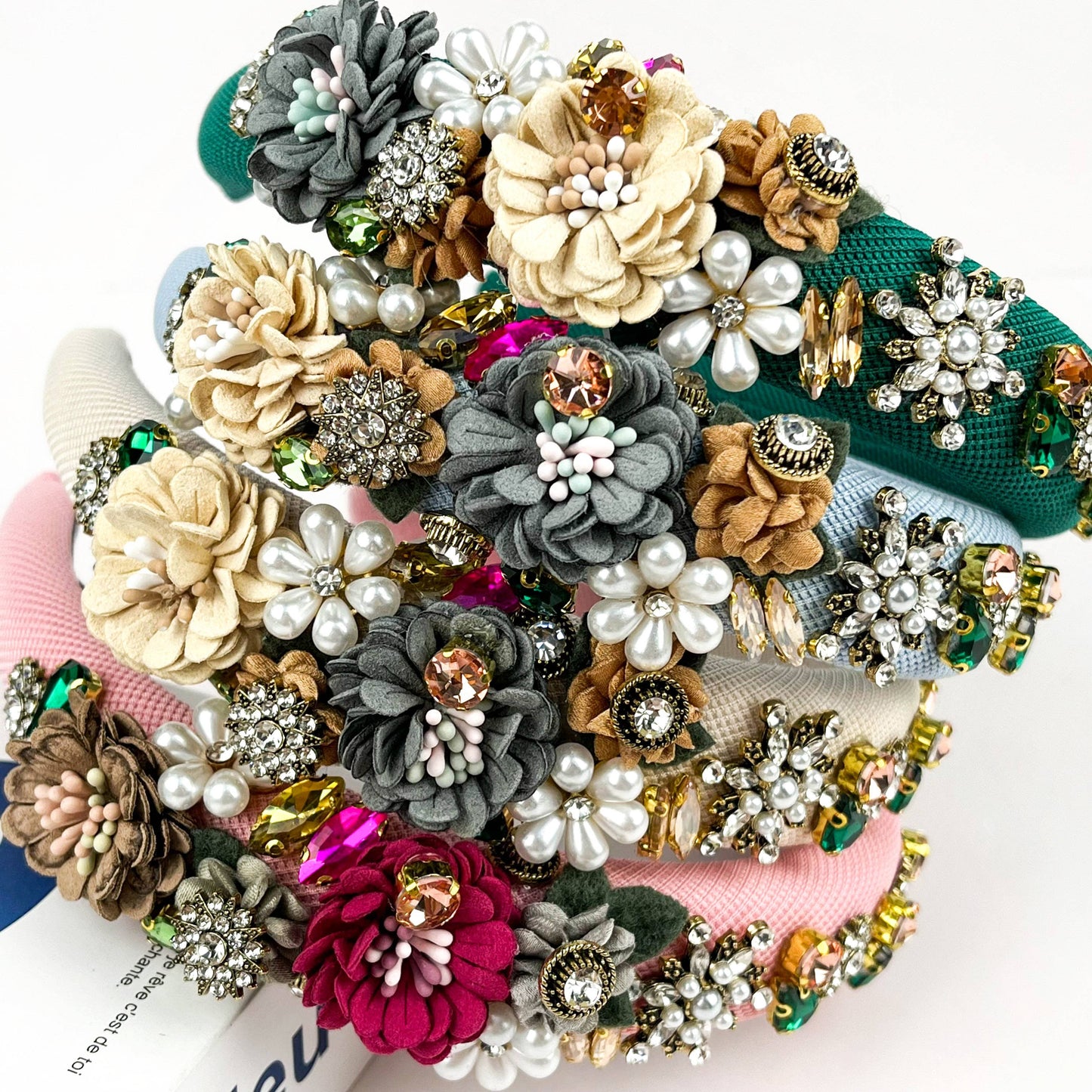 Vintage Flower Headband, Baroque Rhinestone Hair Accessory