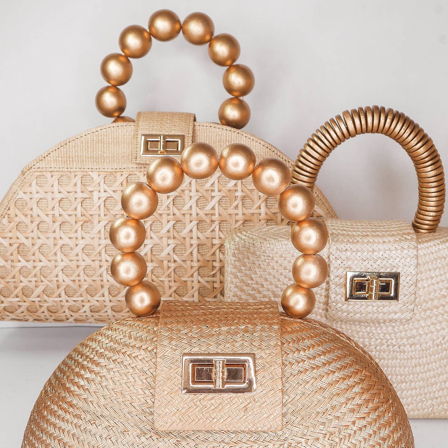 Cream & Gold Clutch | Holiday Party Bag | Spa & Resort Style