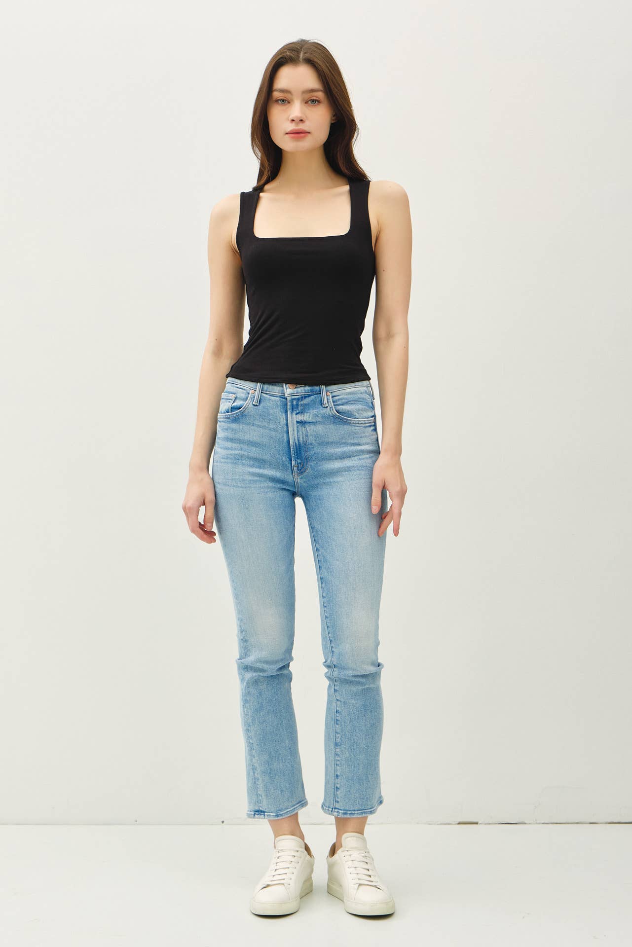 DOUBLE LINED SQUARE NECK TANK