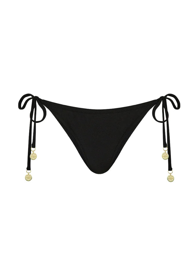 Full Coverage Tie Bikini Bottom - Twilight Black