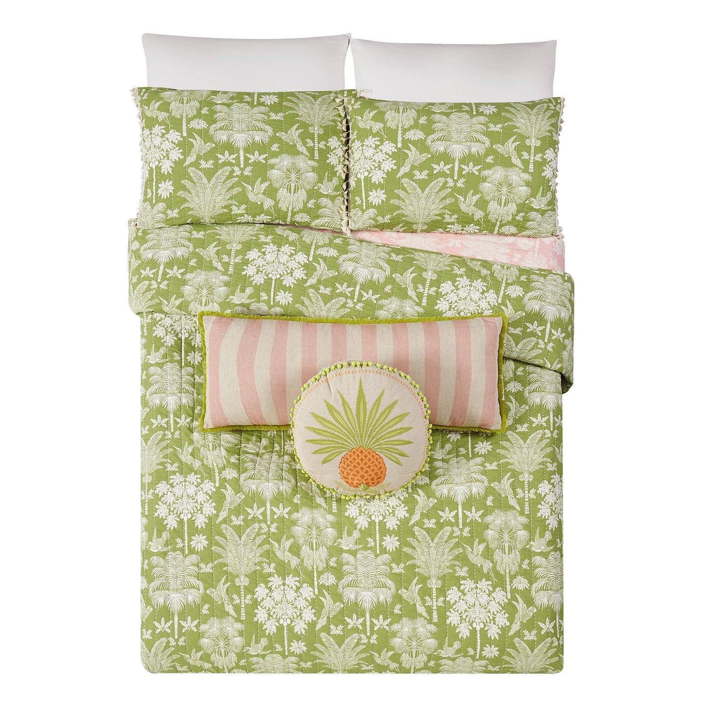 QUEENIE PINEAPPLE EMBROIDERED DECORATIVE PILLOW - Spartina