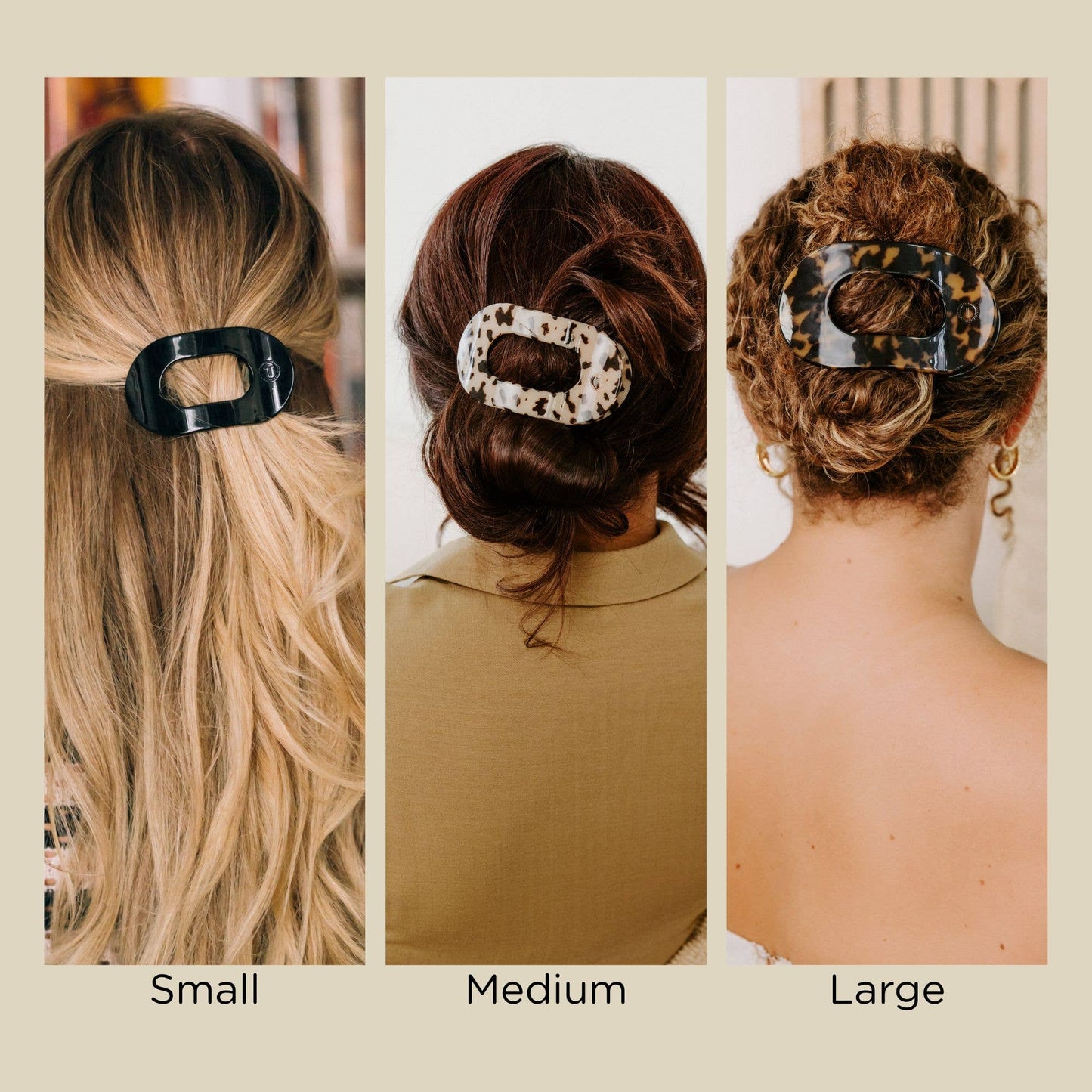 Round Flat Hair Clip | Medium | Coconut White