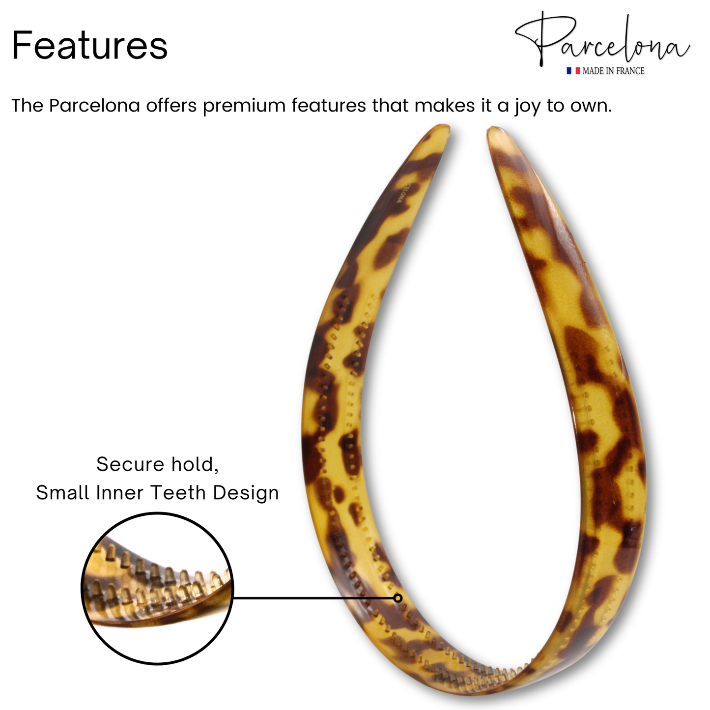 Parcelona French Headband 0.75 Inch Wide Cellulose Hairband for Women & Girls