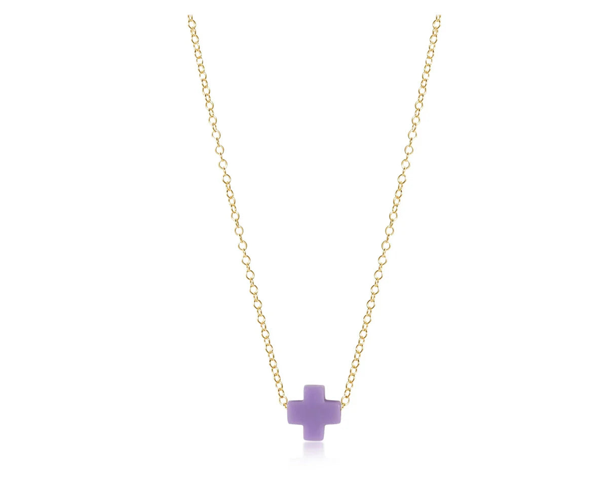 16" necklace gold - signature cross small