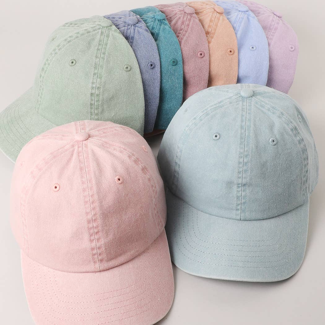 Pastel Tone Pigment Dyed Cotton Baseball Dad Cap