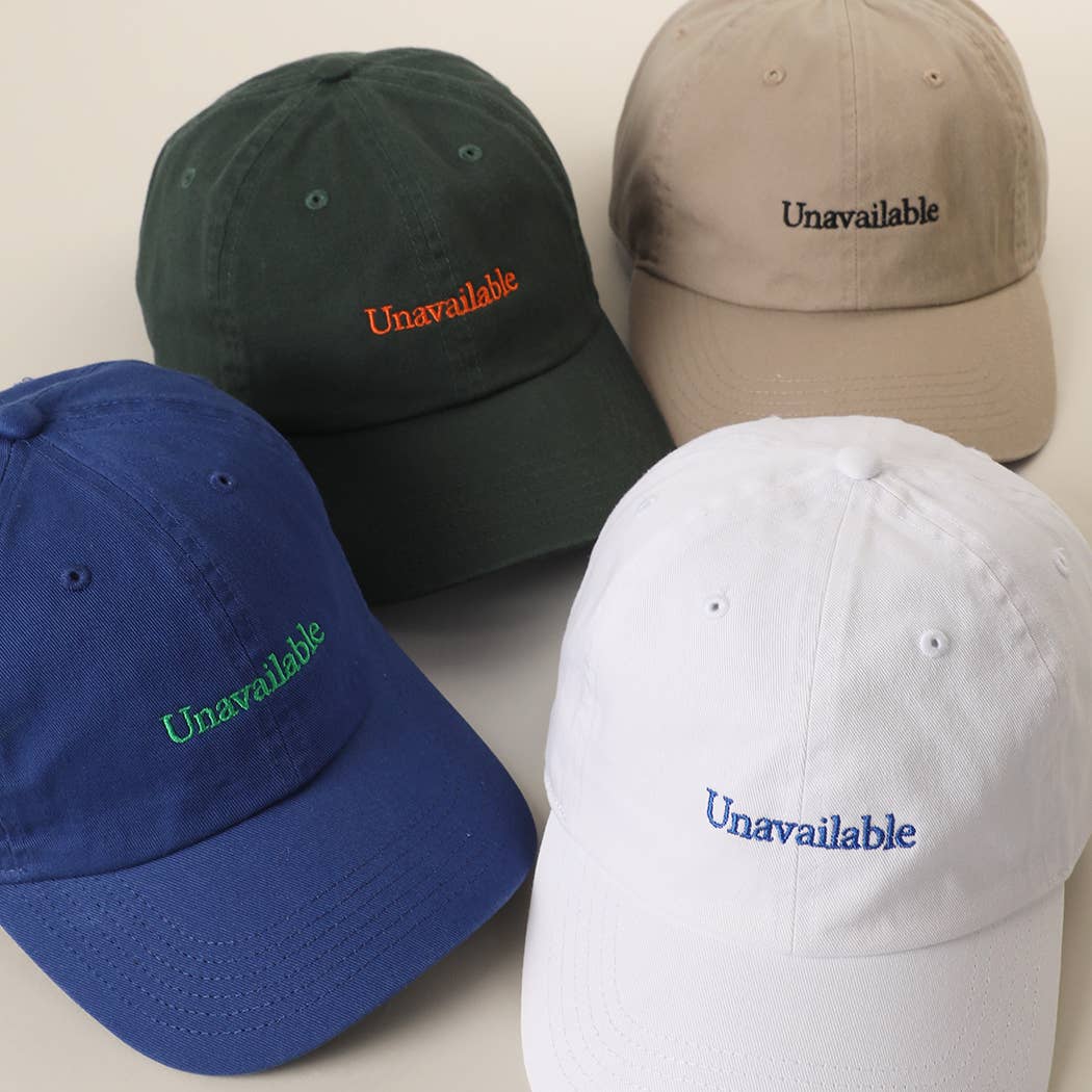 Unavailable Embroidered Cotton Baseball Cap