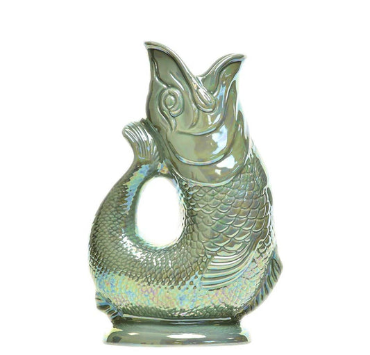 Extra large Sage Lustre Gluggle Jug Extra Large