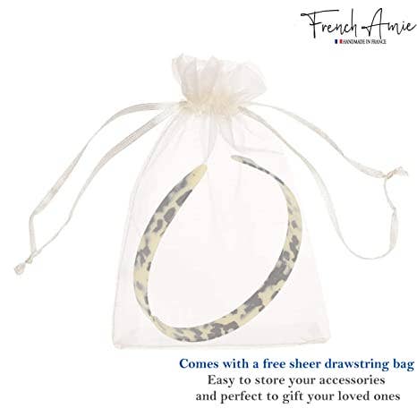 French Amie Wide Headband 1/2" Handmade Cellulose Hair Accessories Women & Girls