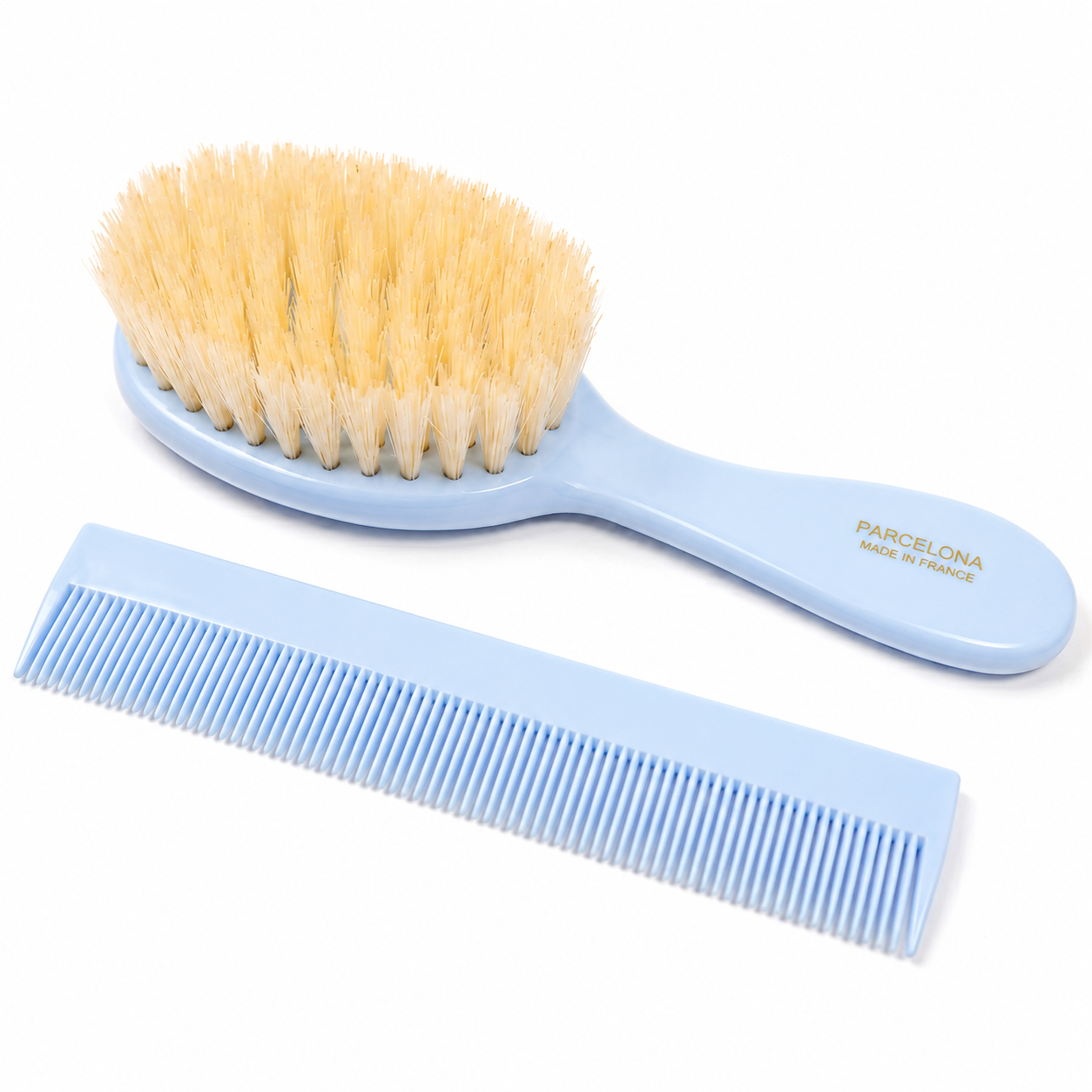 Parcelona French Grooming Combo 6” Celluloid Baby Brush and Comb for Toddlers