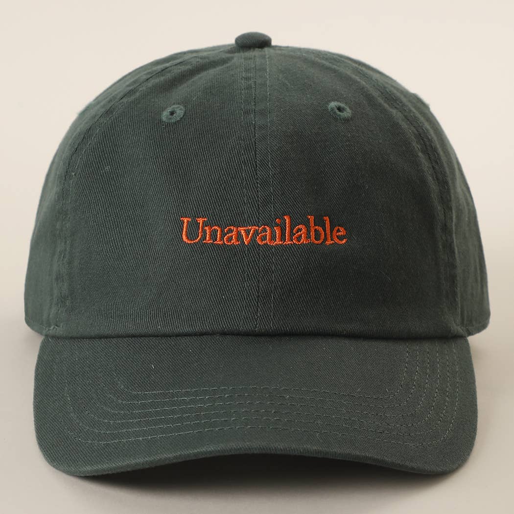 Unavailable Embroidered Cotton Baseball Cap