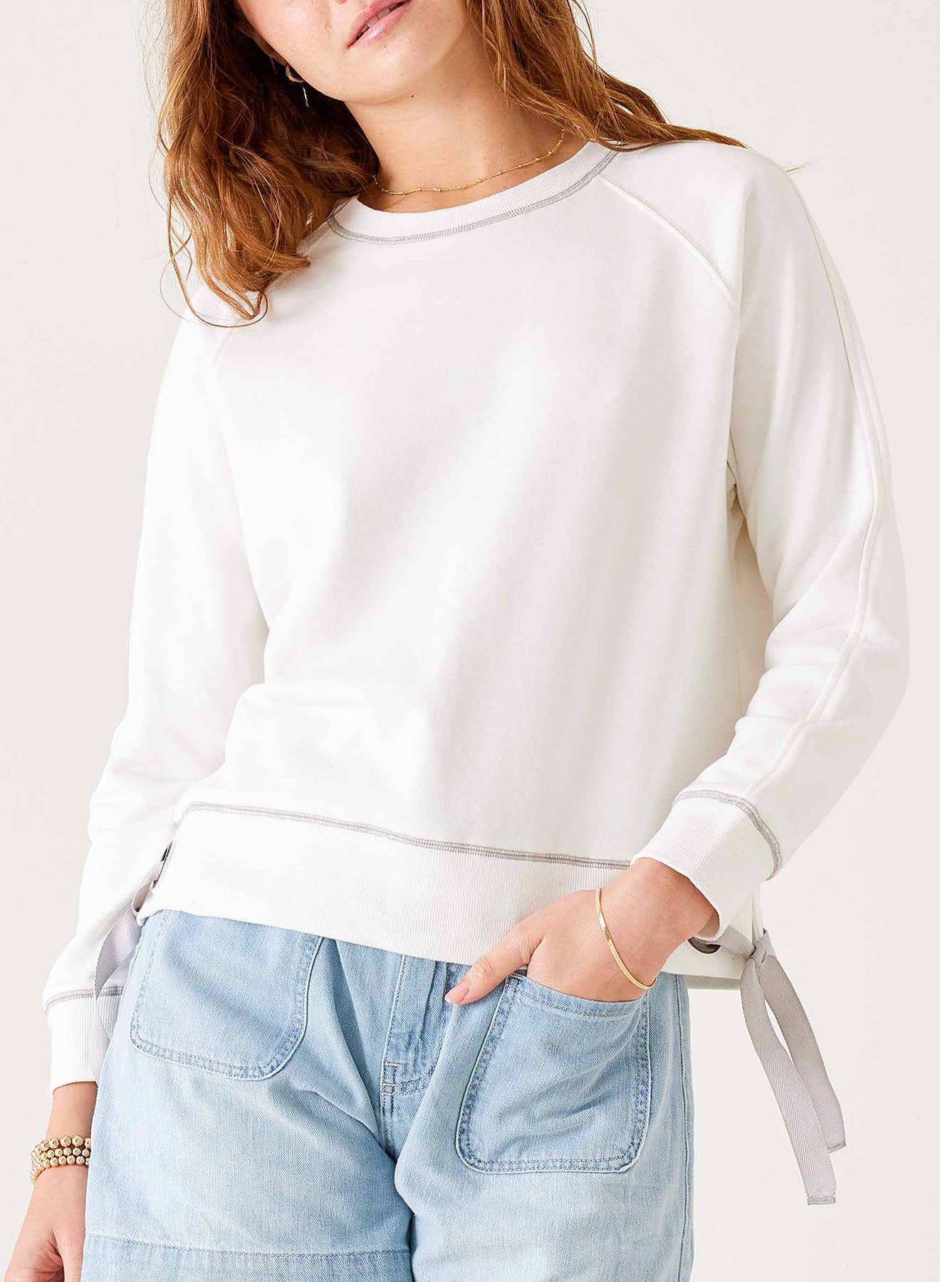 Frenchie Tie Side Crewneck