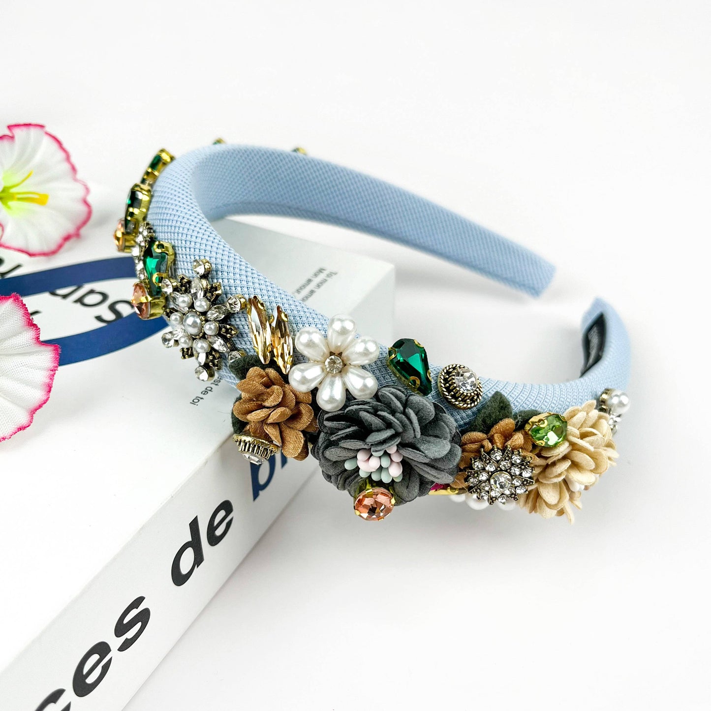 Vintage Flower Headband, Baroque Rhinestone Hair Accessory