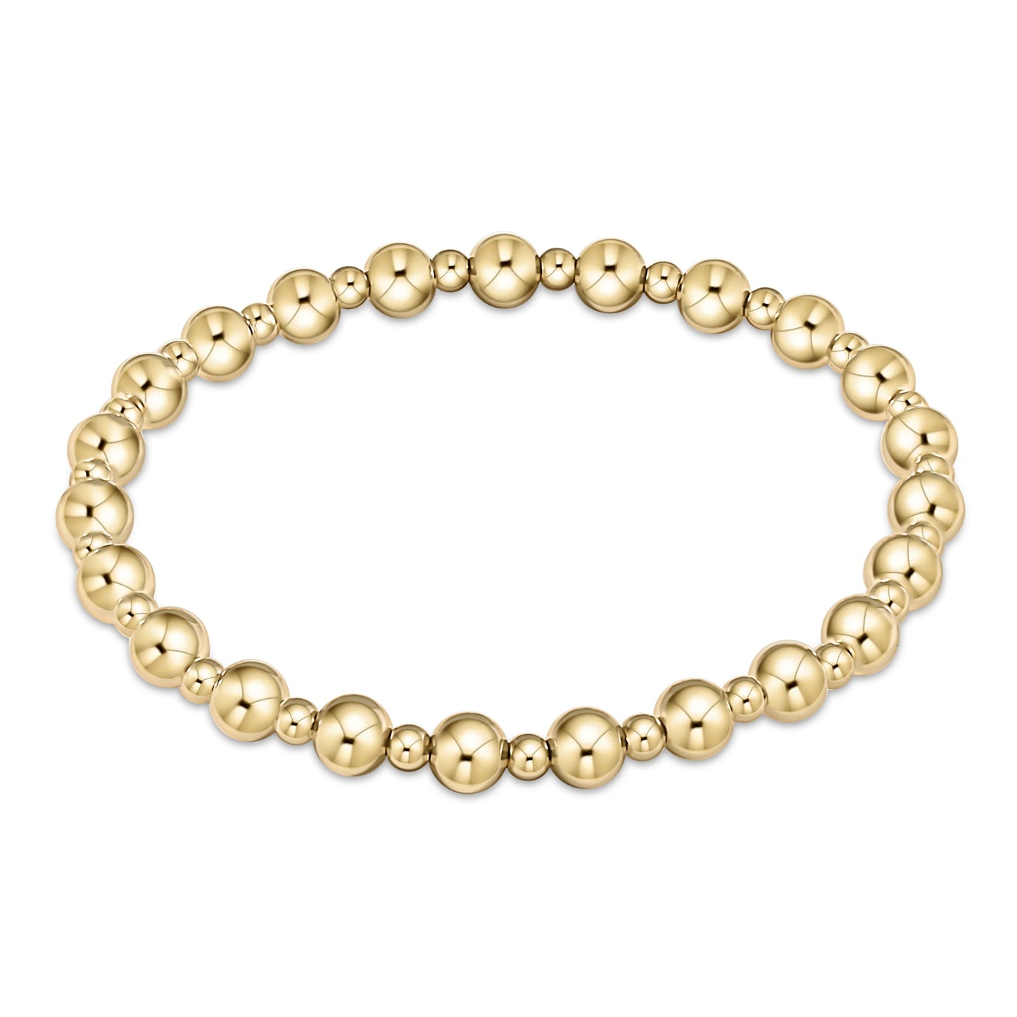 Classic Grateful Pattern 4mm Bead Bracelet-Gold