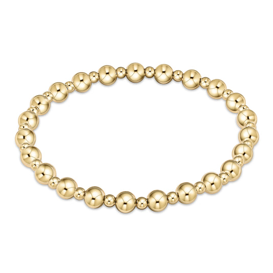 Classic Grateful Pattern 4mm Bead Bracelet-Gold