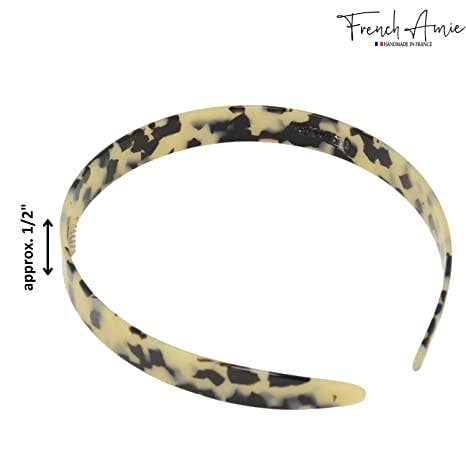 French Amie Wide Headband 1/2" Handmade Cellulose Hair Accessories Women & Girls
