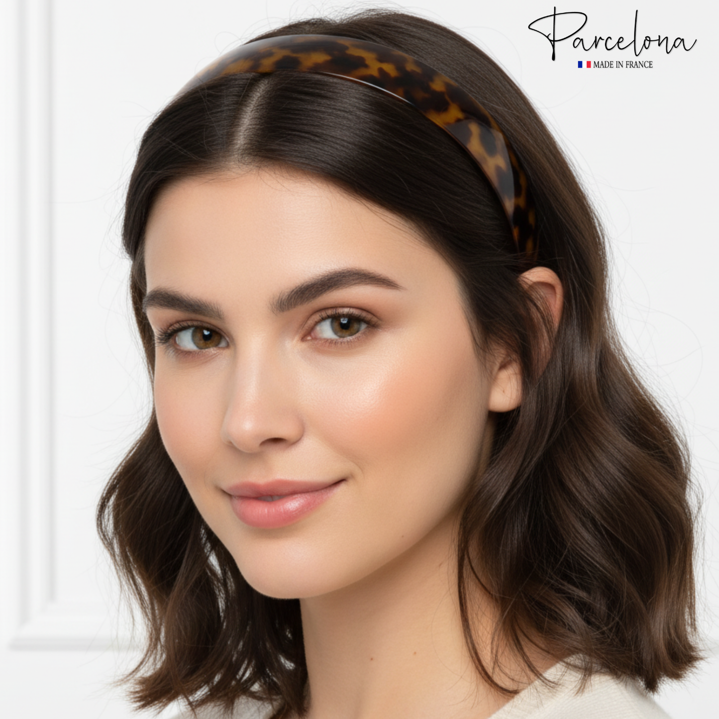 Parcelona Cellulose Acetate French Headband Inner Grip Teeth Hairband for Women