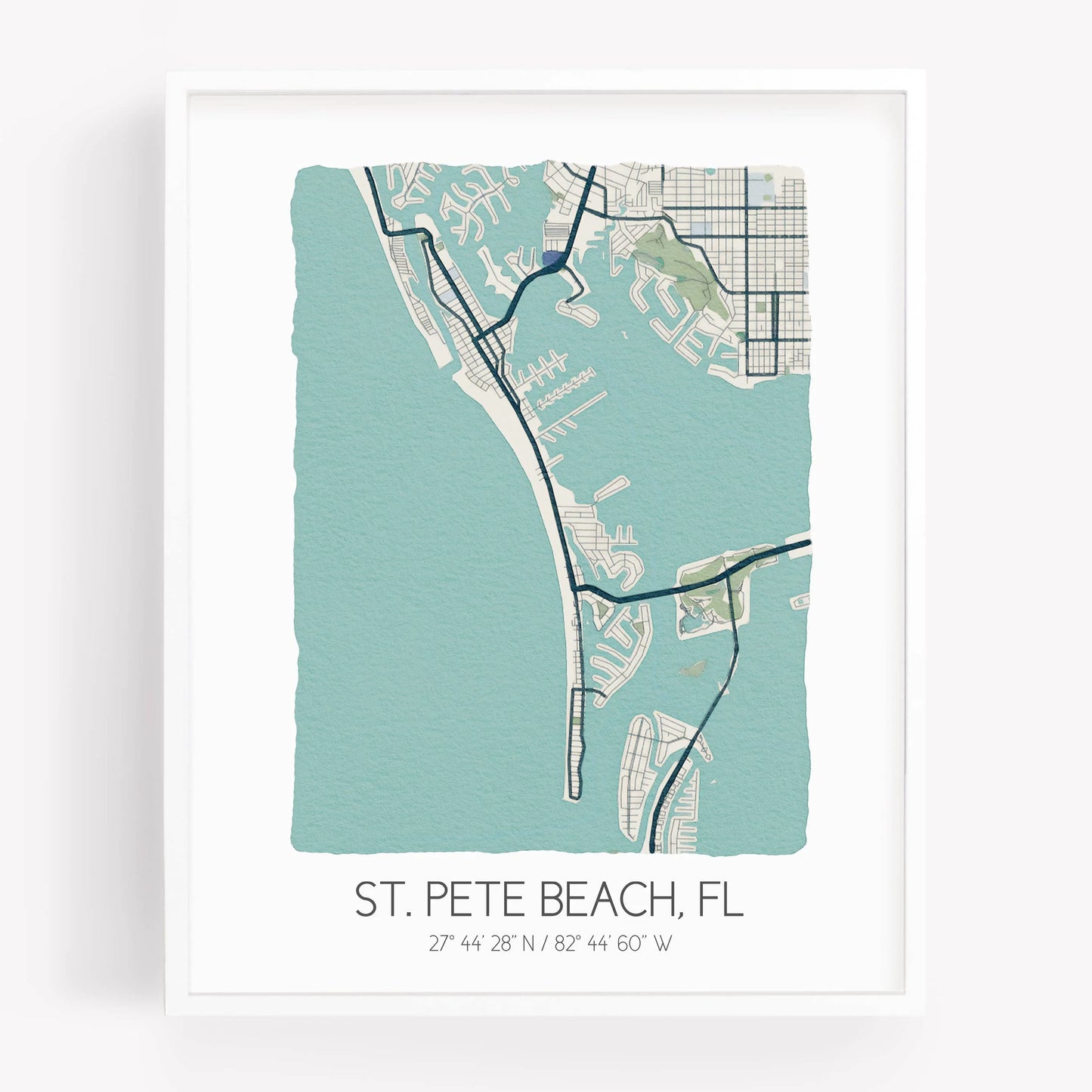 Tarpon Springs Map Tile Sign Beige