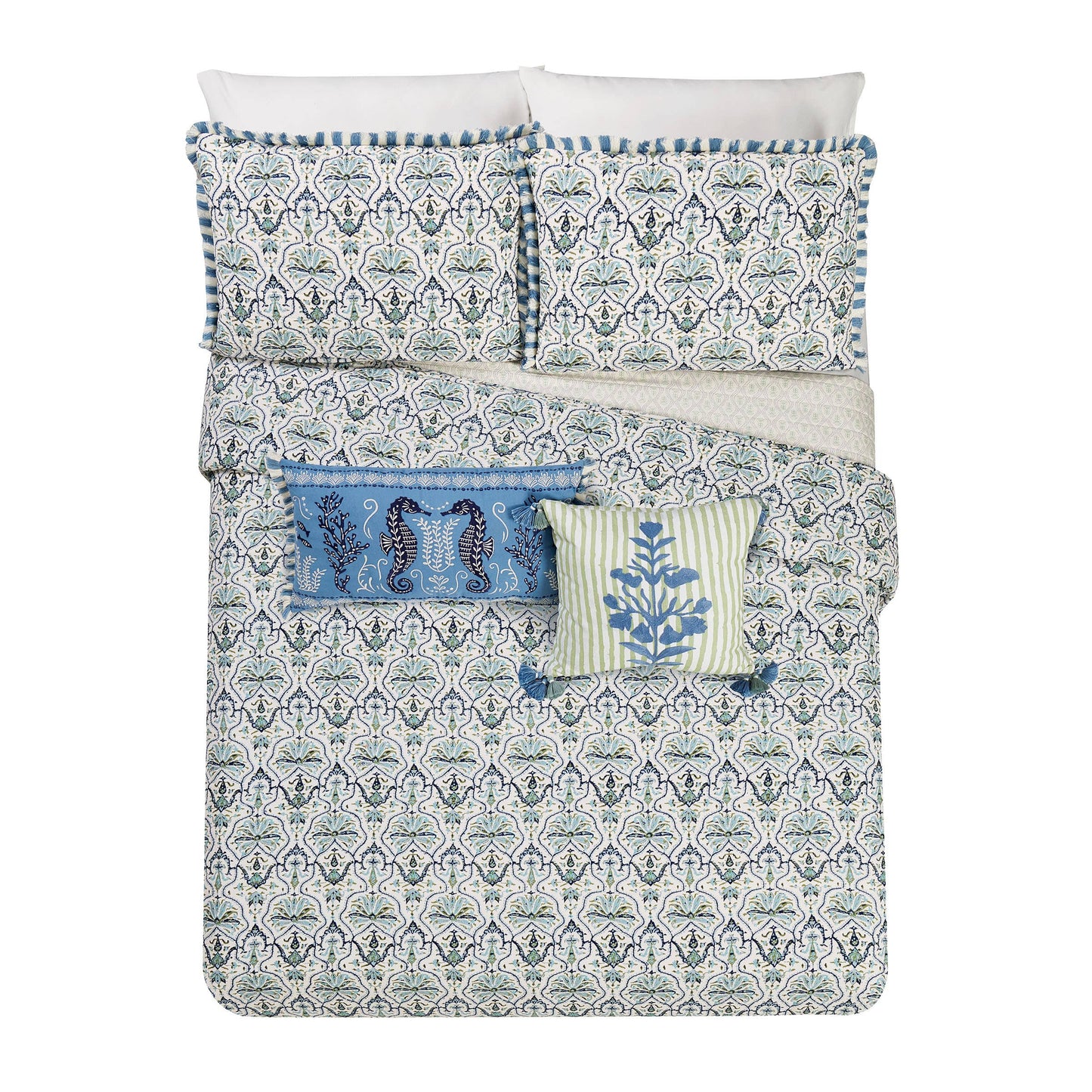 HAMILTON CREWEL EMBROIDERED DECORATIVE PILLOW - Spartina