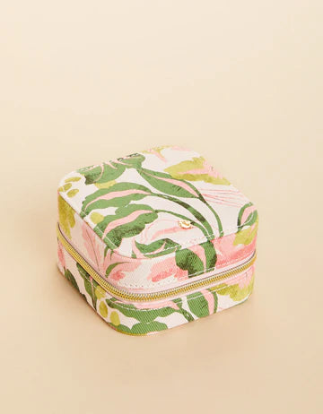 Jewelry Mirror Travel Case Palm Paradise