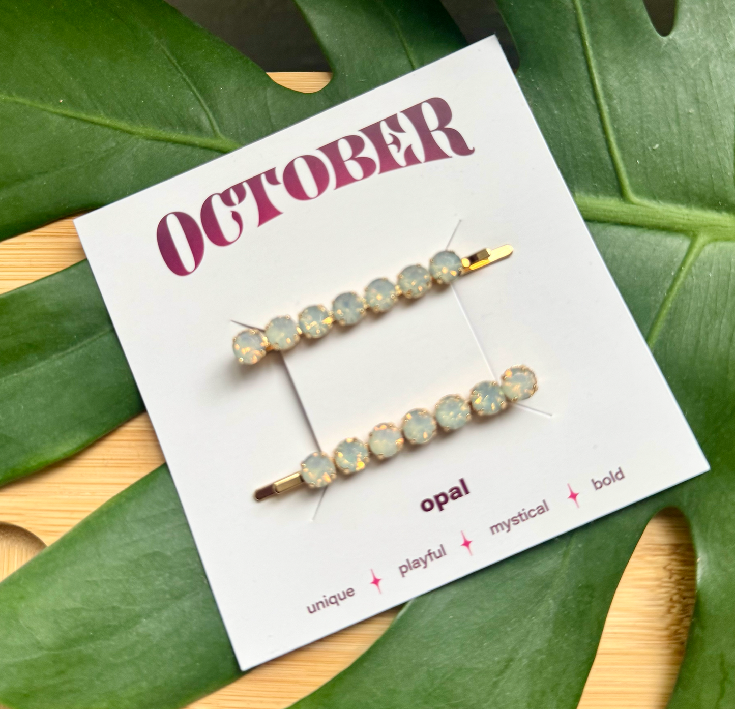 October Birthstone Hair Pins