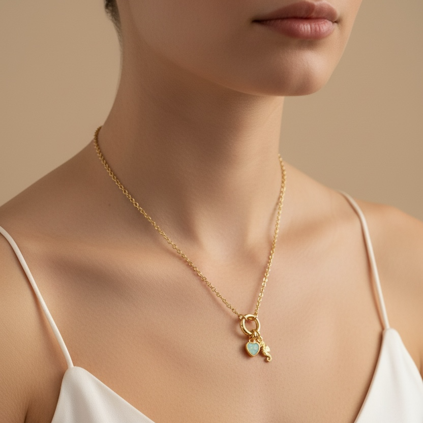 18k Gold Filled Sea Horse Charm