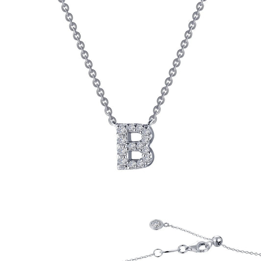 .42CTTW RFG Block Initial B 20" Necklace