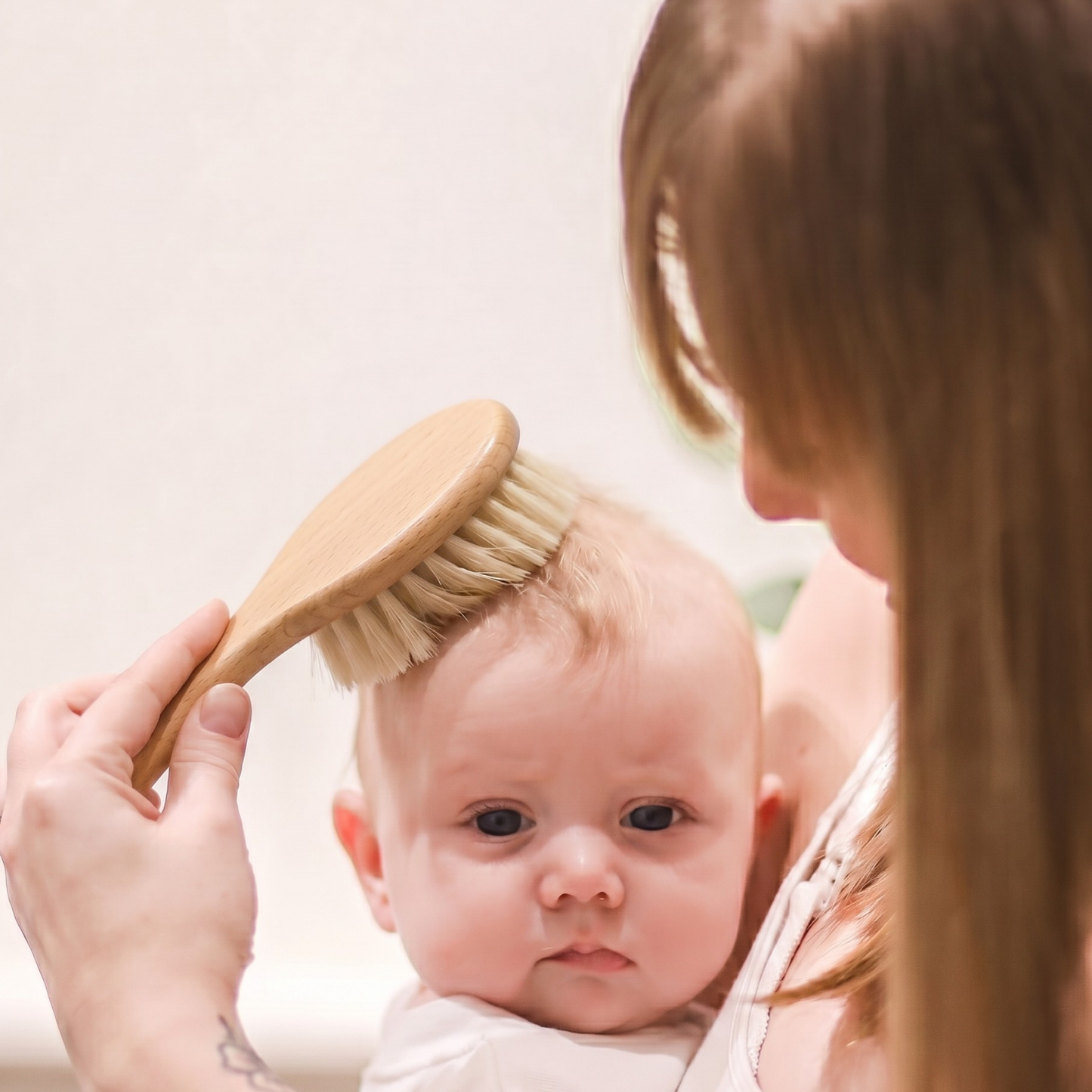 Parcelona French Grooming Combo 6” Celluloid Baby Brush and Comb for Toddlers