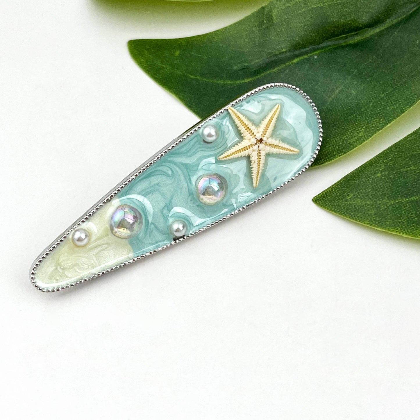 Seashell & Conch Hair Clip, Ocean-Inspired Hair Barrette