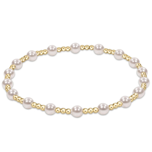 egirl classic sincerity pattern 4mm bead bracelet- pearl