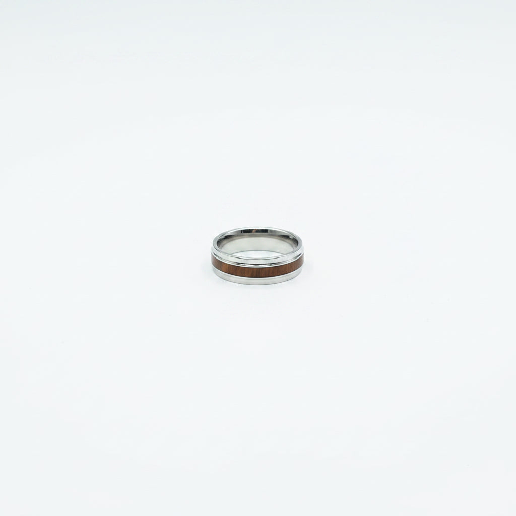 8mm Koa wood and Titanium Ring