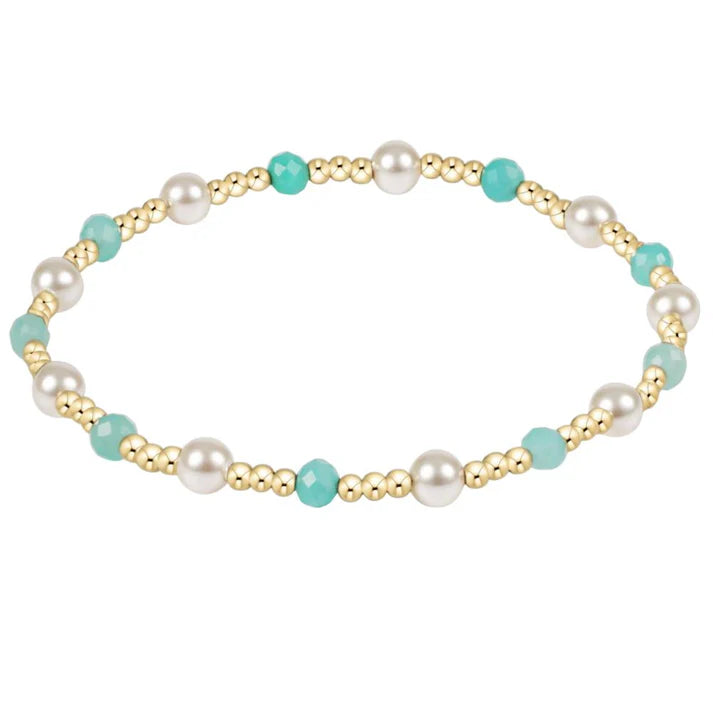 Pearl Sincerity Pattern 4mm Bead Bracelet - Amazonite