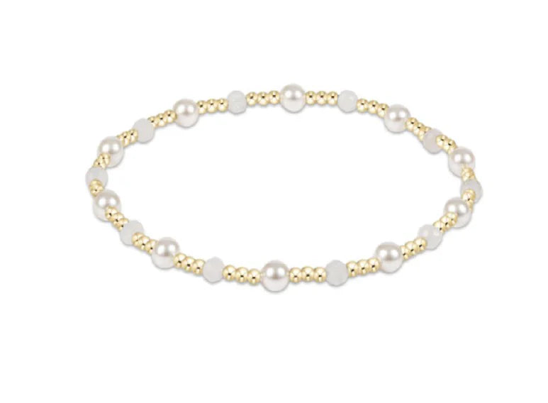 Pearl Sincerity Pattern 4mm Bead Bracelet - Moonstone Regular price
