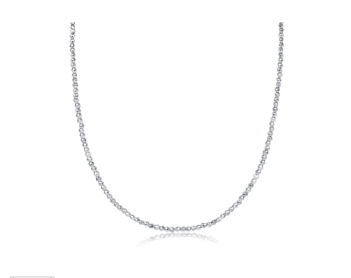 Bright Silver Hematite Choker