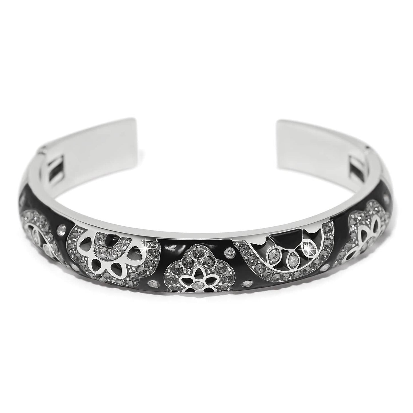 Flora Black Double Hinged Bangle Bracelet