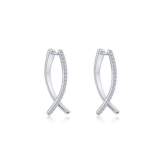 Crossover Oval Hoop Earrings