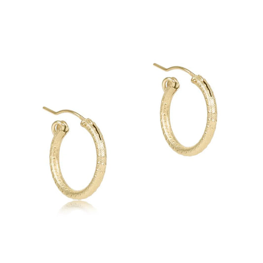 Round Gold 0.5" Hoop - Textured