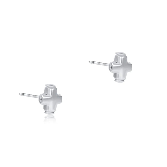 Cross Small Sterling Silver Stud