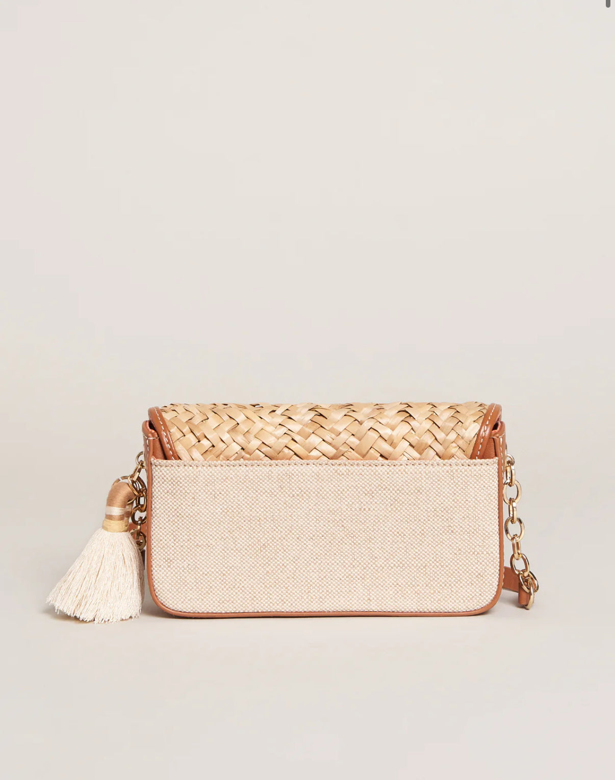 Straw Crew Phone Crossbody Natural