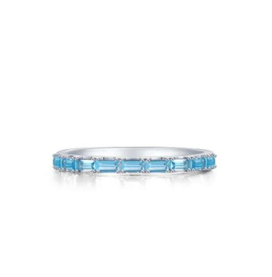 Baguette Half-Eternity Band Blue-7