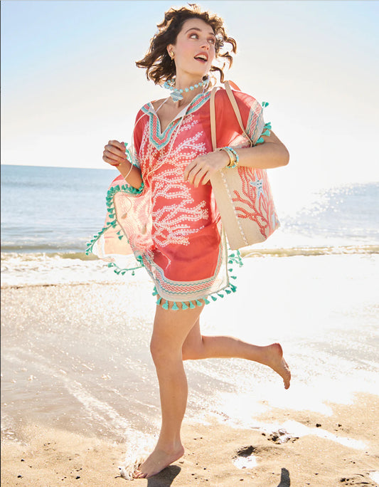Beach Kaftan Ogeechee Sea Life Coral