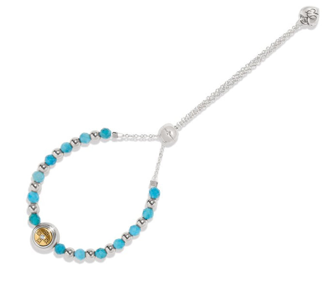 BRIGHTON MOSAIC TWO-TONE BLUE BEAD BRACELET