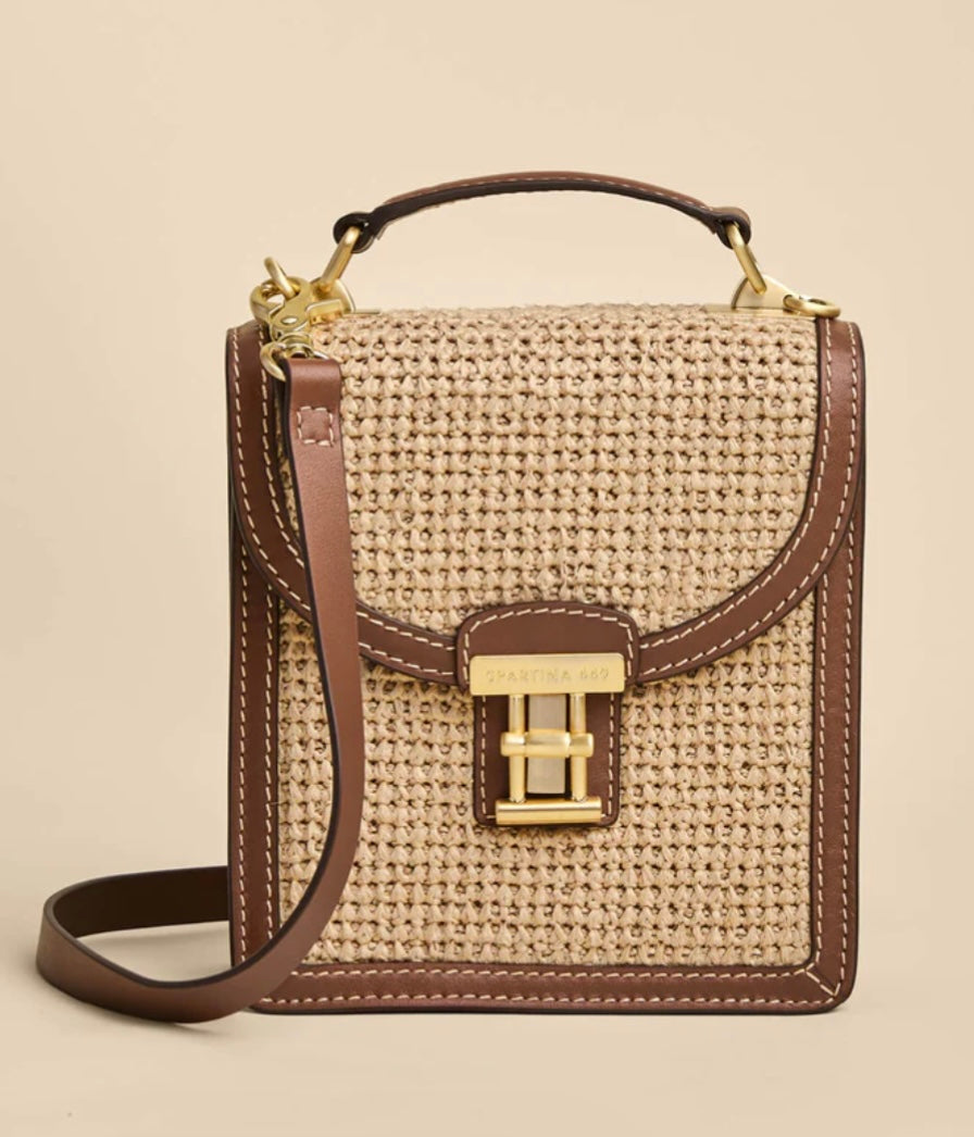 Straw Case Crossbody Natural/Brown