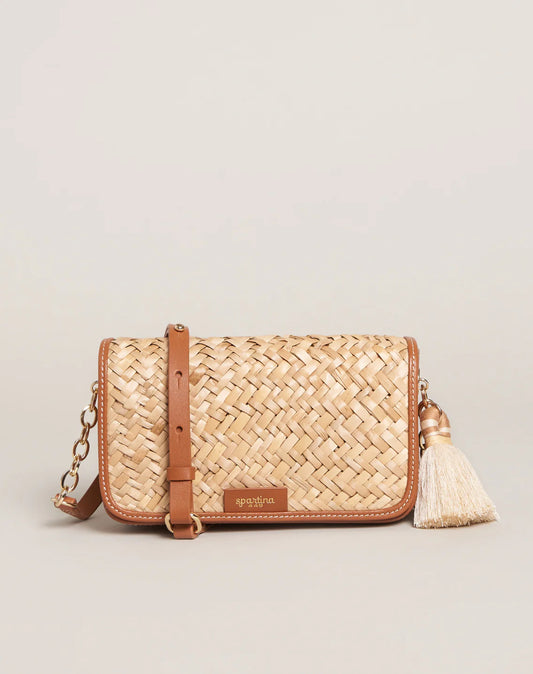 Straw Crew Phone Crossbody Natural