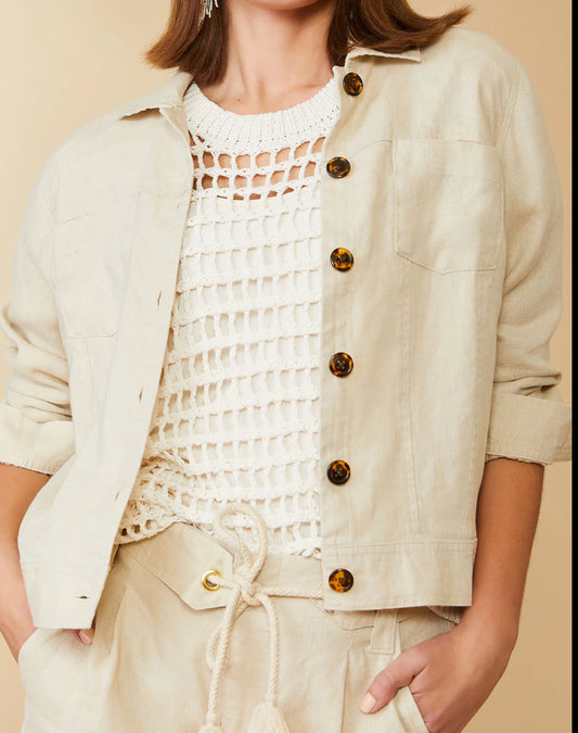 Avalon Linen Jacket Flax