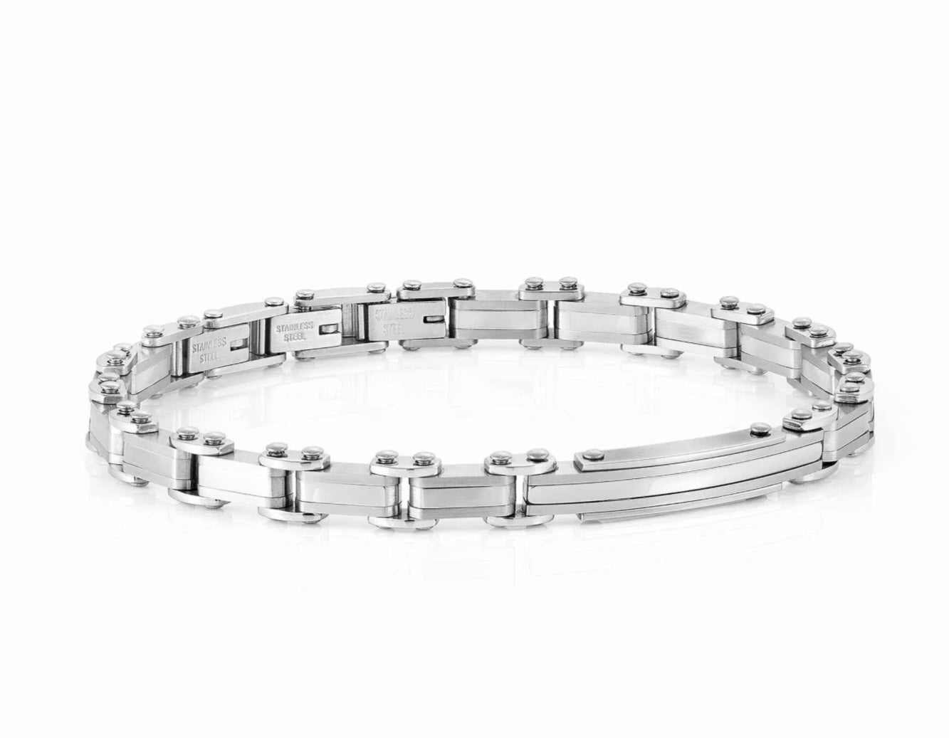 STRONG STAINLESS STEEL BRACELET WITH PLATE
