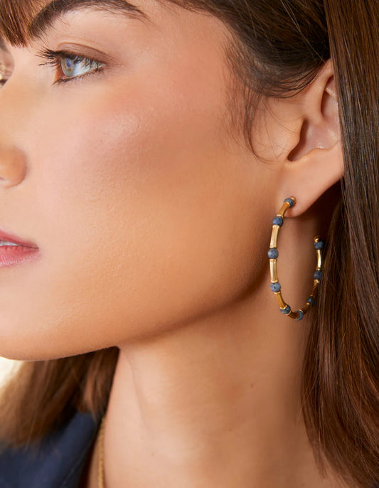 Calm Waters Hoop Earrings Blue