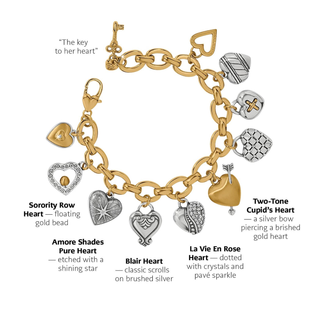 One Heart Large Charm Bracelet