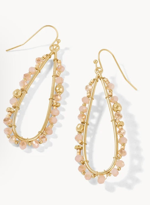 Bayberry Raindrop Earrings Gold/Taupe